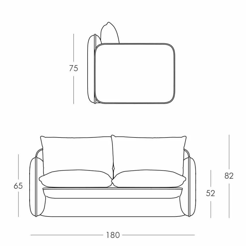 2místná venkovní pohovka z látky nebo kůže - Mara by Slide Viadurini