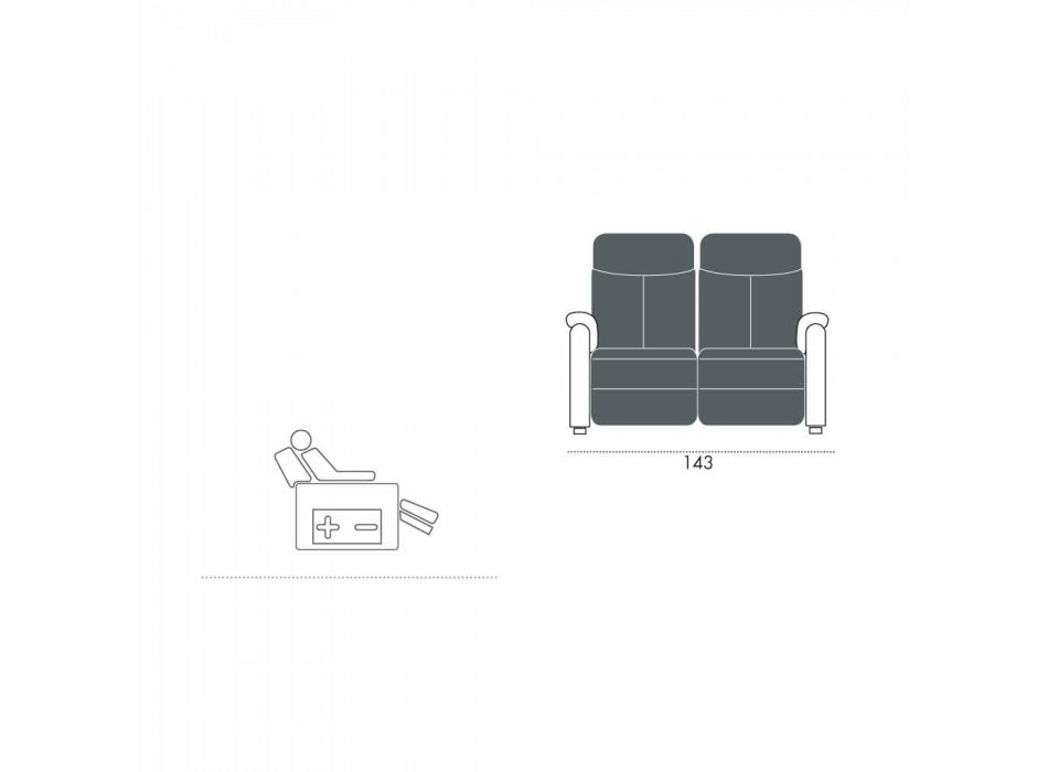 Elektrická relaxační pohovka 2 sloupky, 2 elektrické židle Gelso, moderní design Viadurini