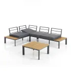 Pohovka přestavitelná na lenošku s nastavitelným opěradlem a konferenčním stolkem - Finir Viadurini