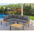 Pohovka přestavitelná na lenošku s nastavitelným opěradlem a konferenčním stolkem - Finir Viadurini