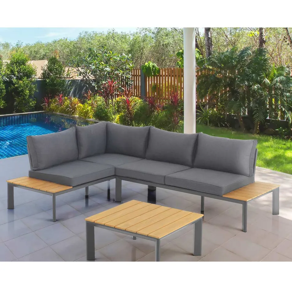 Pohovka přestavitelná na lenošku s nastavitelným opěradlem a konferenčním stolkem - Finir Viadurini