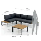 Pohovka přestavitelná na lenošku s nastavitelným opěradlem a konferenčním stolkem - Finir Viadurini