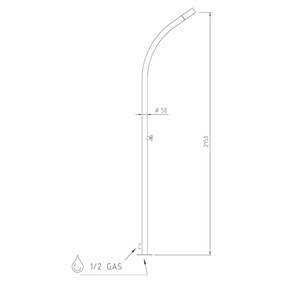 Zahradní sprcha se zabudovanou nerezovou sprchovou hlavicí Made in Italy - Yuki Viadurini
