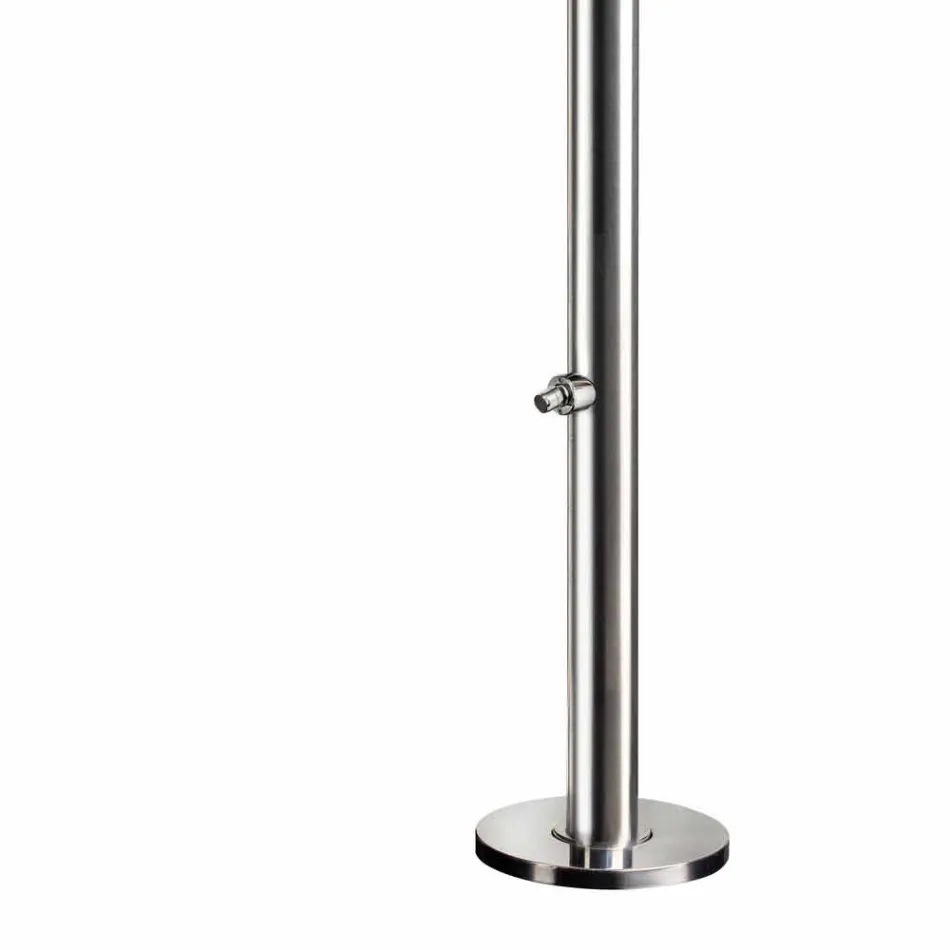 Chromovaná zahradní sprcha z nerezové oceli s myčkou na nohy vyrobená v Itálii - Marlen Viadurini