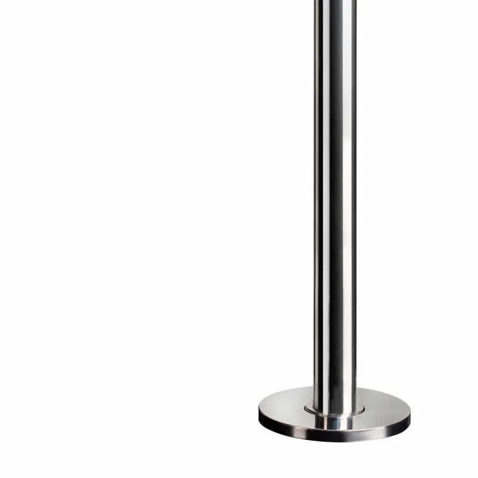 Nerezová zahradní sprcha s kulatou sprchovou hlavicí vyrobená v Itálii - Norton Viadurini