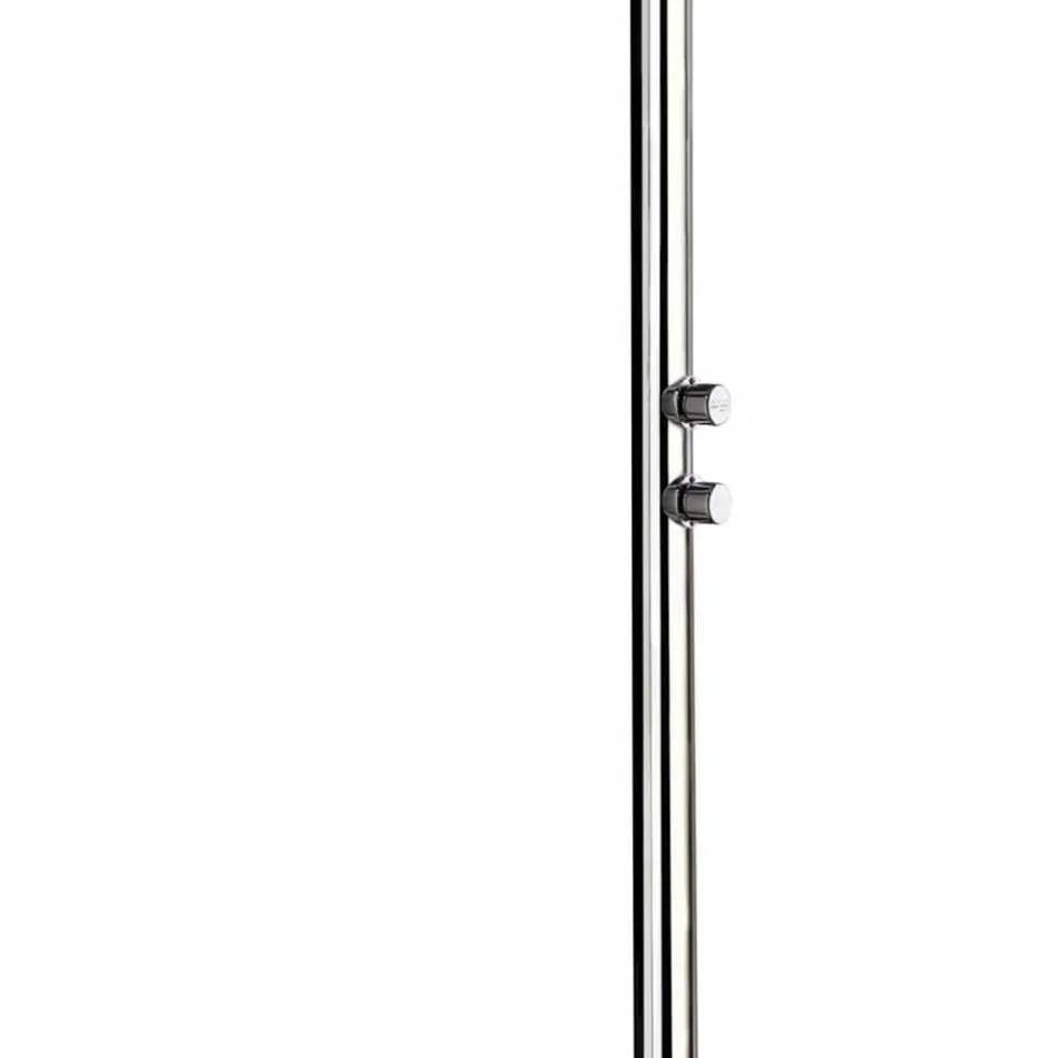 Zahradní sprcha z chromované nerezové oceli s nožní podložkou Vyrobeno v Itálii - Modeo Viadurini