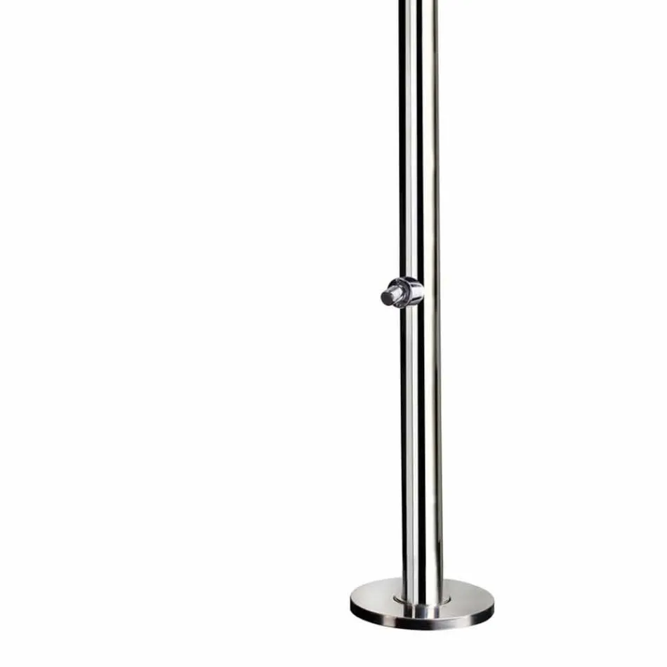 Zahradní sprcha z chromované nerezové oceli s nožní podložkou Vyrobeno v Itálii - Modeo Viadurini