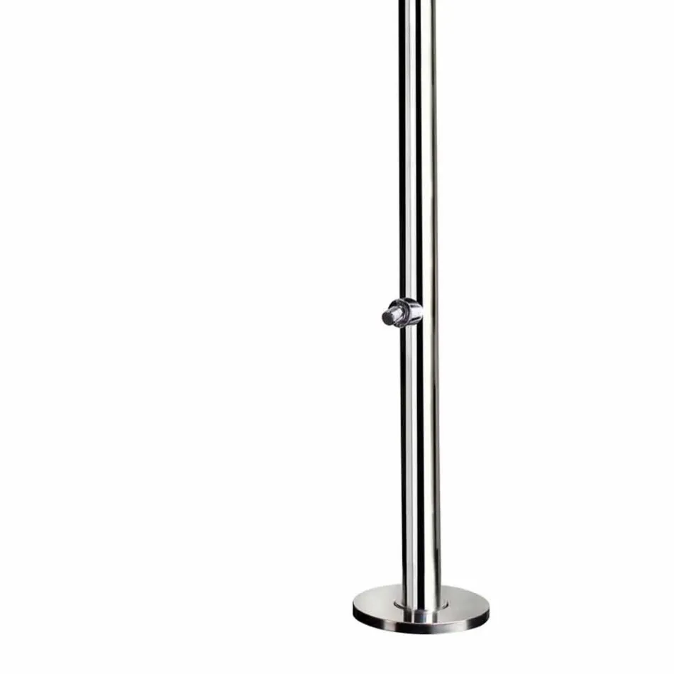 Venkovní ocelová sprcha s mytím nohou a časovačem vyrobená v Itálii - Modeo Viadurini