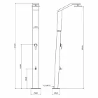 Solární zahradní sprcha v černě lakované nerezové oceli vyrobené v Itálii - Werner Viadurini