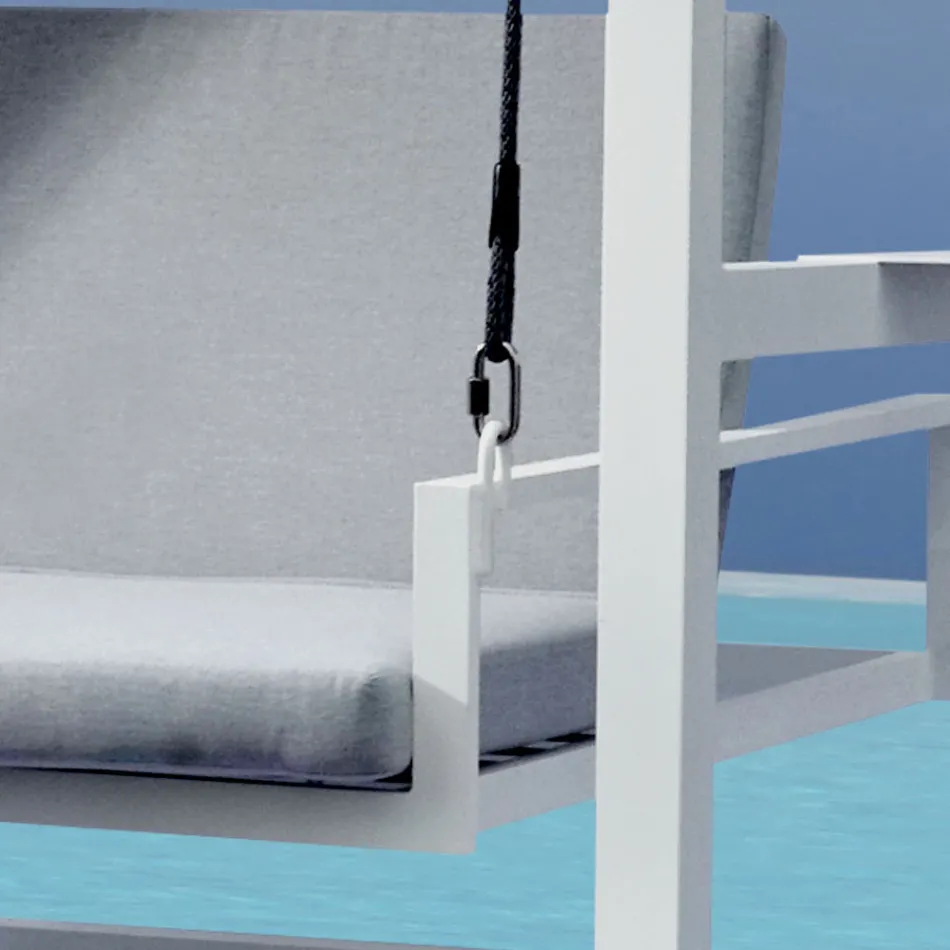 Závěsná zahradní houpačka vyrobená z lakovaného hliníku - broccard Viadurini