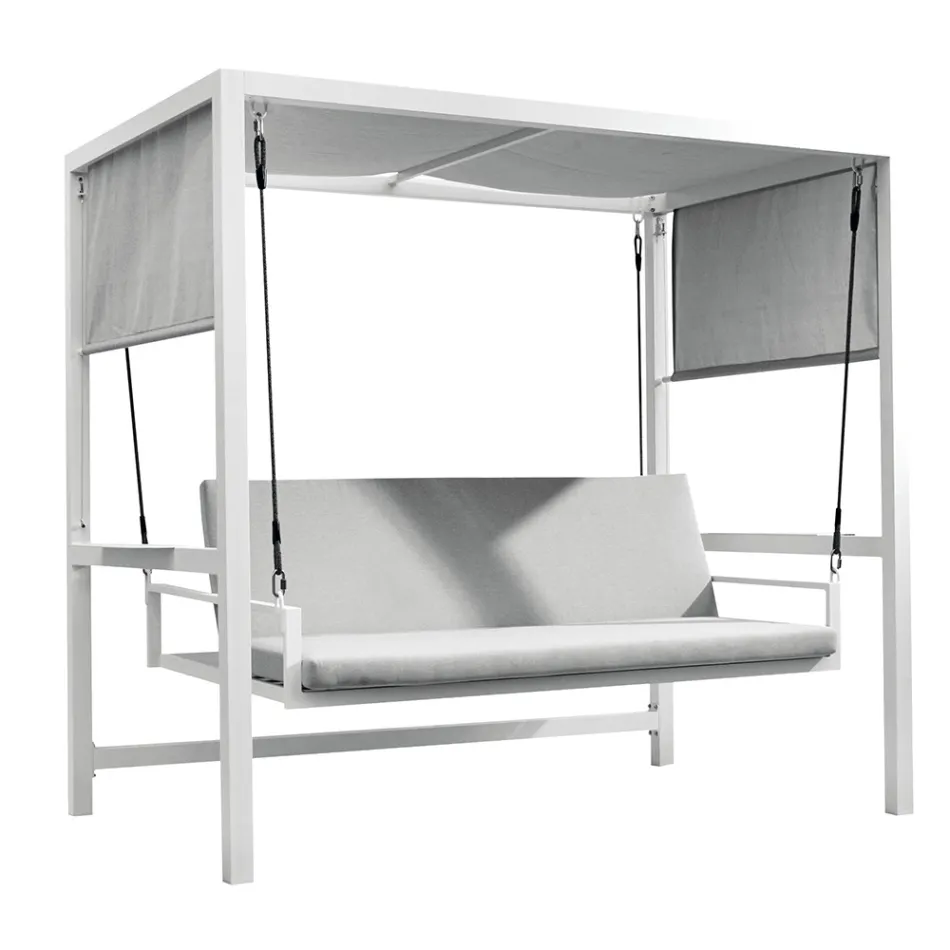 Závěsná zahradní houpačka vyrobená z lakovaného hliníku - broccard Viadurini