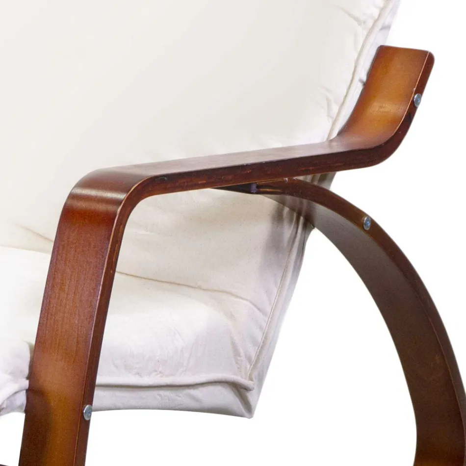 Vnitřní houpačka z březového dřeva a tkaniny - Abissi Viadurini