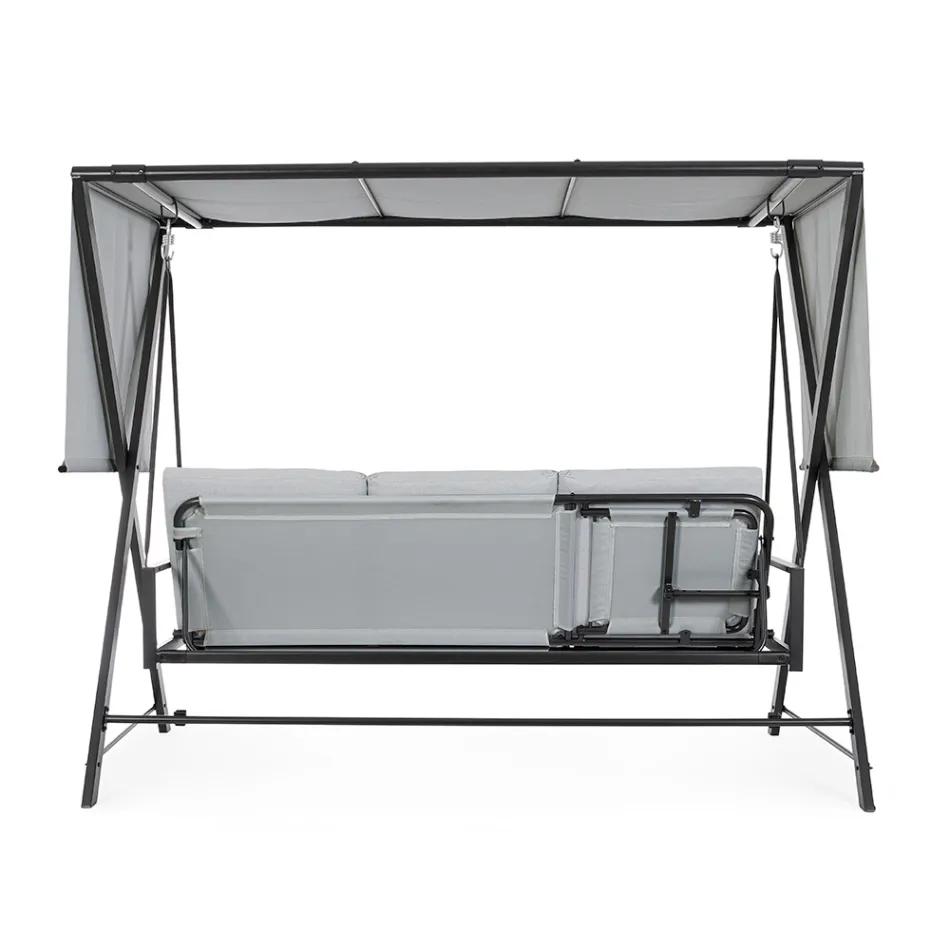Houpačka přestavitelná na postel pro zahradu z oceli a látky - Připomeňme si  Viadurini