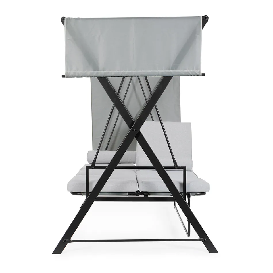 Houpačka konvertibilní na postel pro zahradu z oceli a látky - Připomeňme si  Viadurini