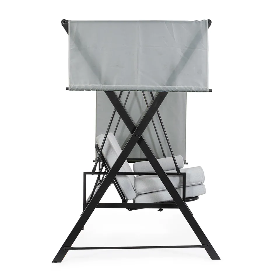 Houpačka konvertibilní na postel pro zahradu z oceli a látky - Připomeňme si  Viadurini