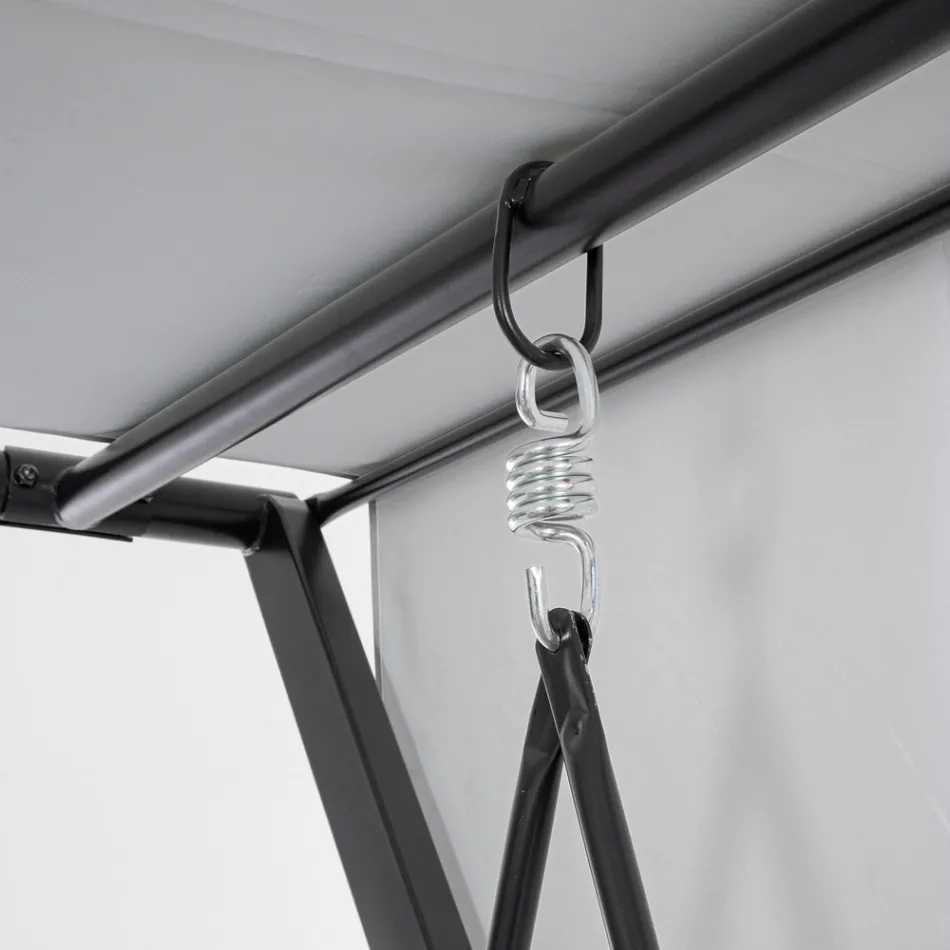 Houpačka přestavitelná na postel pro zahradu z oceli a látky - Připomeňme si  Viadurini