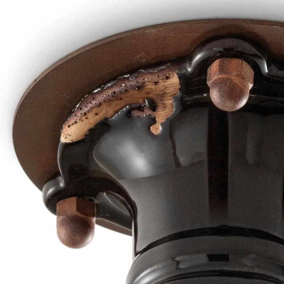 Design stropní reflektor retro keramiky a kovu Cloe Ferroluce Viadurini