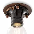 Design stropní reflektor retro keramiky a kovu Cloe Ferroluce Viadurini