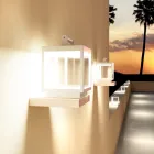 Dekorativní venkovní LED reflektor v bílém hliníku nebo cortenu - Bettina Viadurini