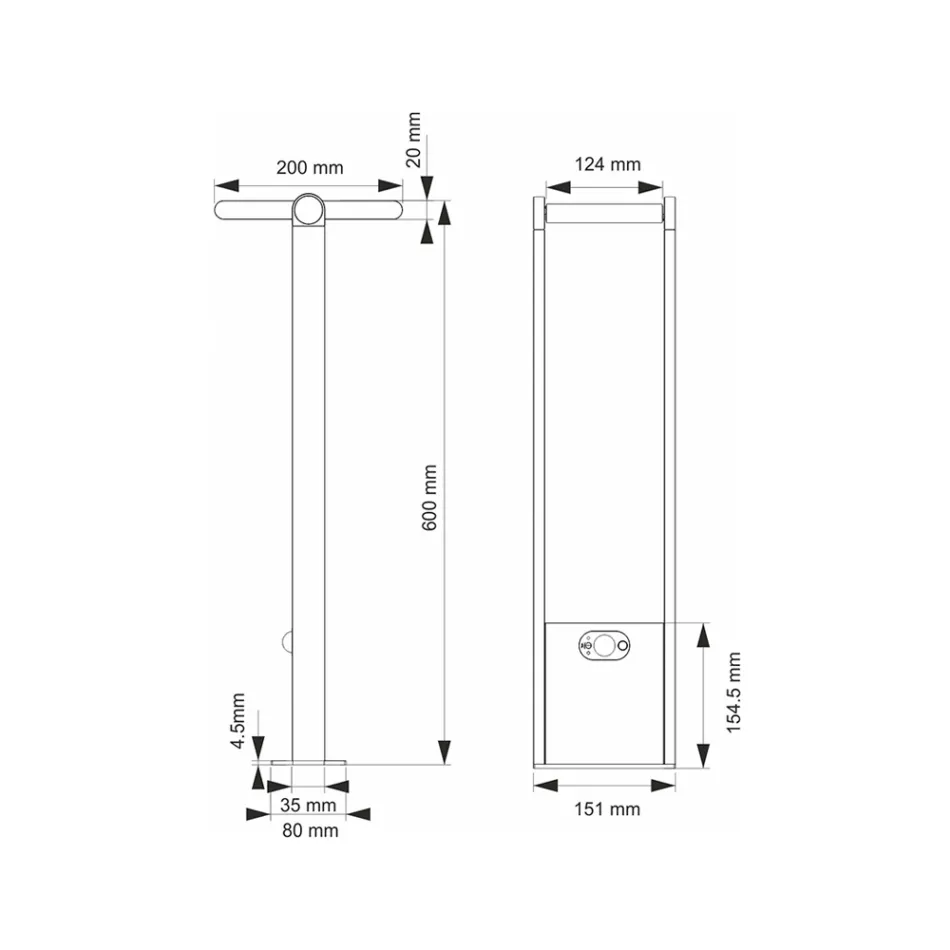 Venkovní solární LED bodové světlo v bílé nebo matně černém hliníku - Agorio Viadurini
