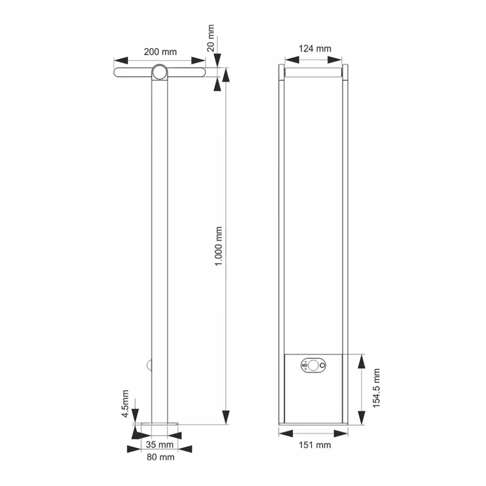 Venkovní solární LED bodové světlo v bílé nebo matně černém hliníku - Agorio Viadurini