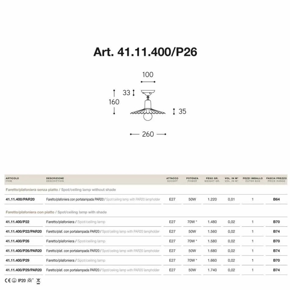 Zapuštěné stropní světlo v antické mosazi Owl Viadurini
