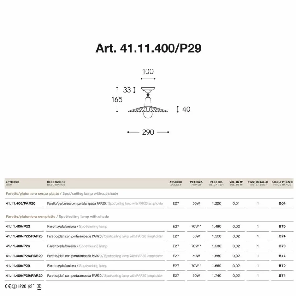 Zapuštěné stropní světlo v antické mosazi Owl Viadurini
