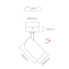 Nastavitelné stropní svítidlo z bílého hliníku, 4 kusy - Lazzaro Viadurini