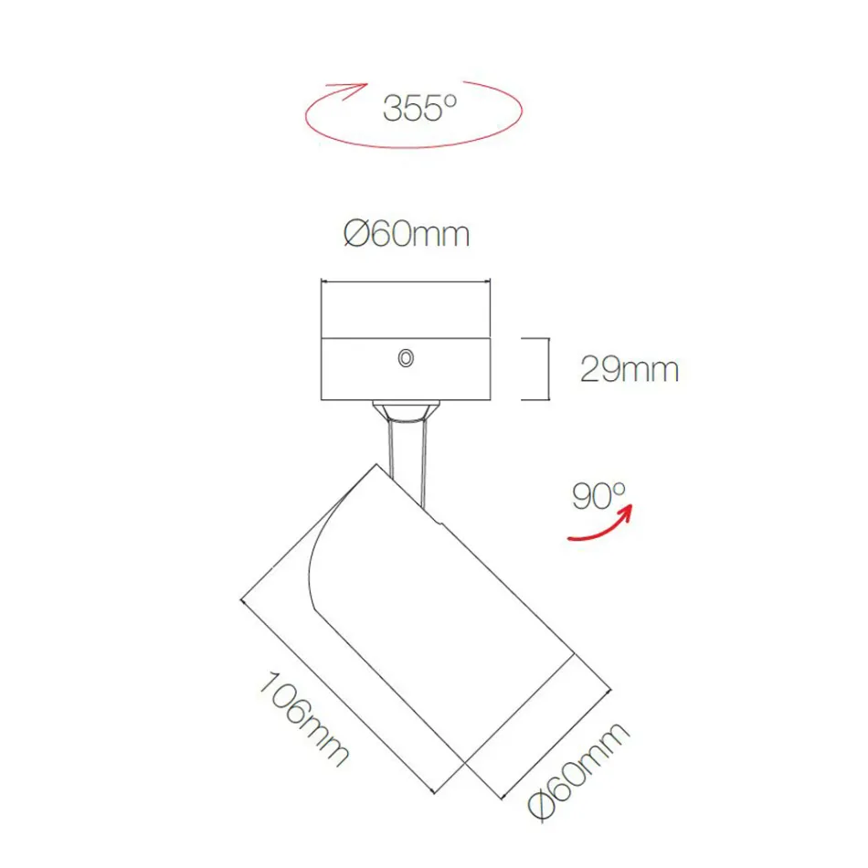 Nastavitelné stropní svítidlo z bílého hliníku, 4 kusy - Lazzaro Viadurini