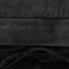 Čtvercový povlak na polštář z černého těžkého prádla a tkaniček Made in Italy - Matero Viadurini