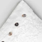 Bílý čtvercový povlak na polštář s italskou luxusní krajkou a knoflíky - loga Viadurini