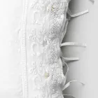 Lněný povlak na polštář s bílou krajkou pro luxusní designovou postel Made in Italy - Kiss Viadurini