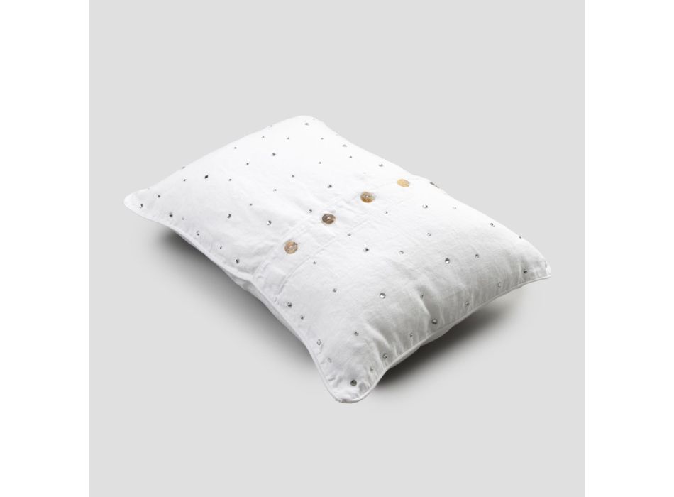 Bílý povlečený povlak na polštář s obdélníkovými krystaly dekorů - Cenerella