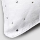 Bílý povlečený povlak na polštář s obdélníkovými krystaly dekorů - Cenerella Viadurini