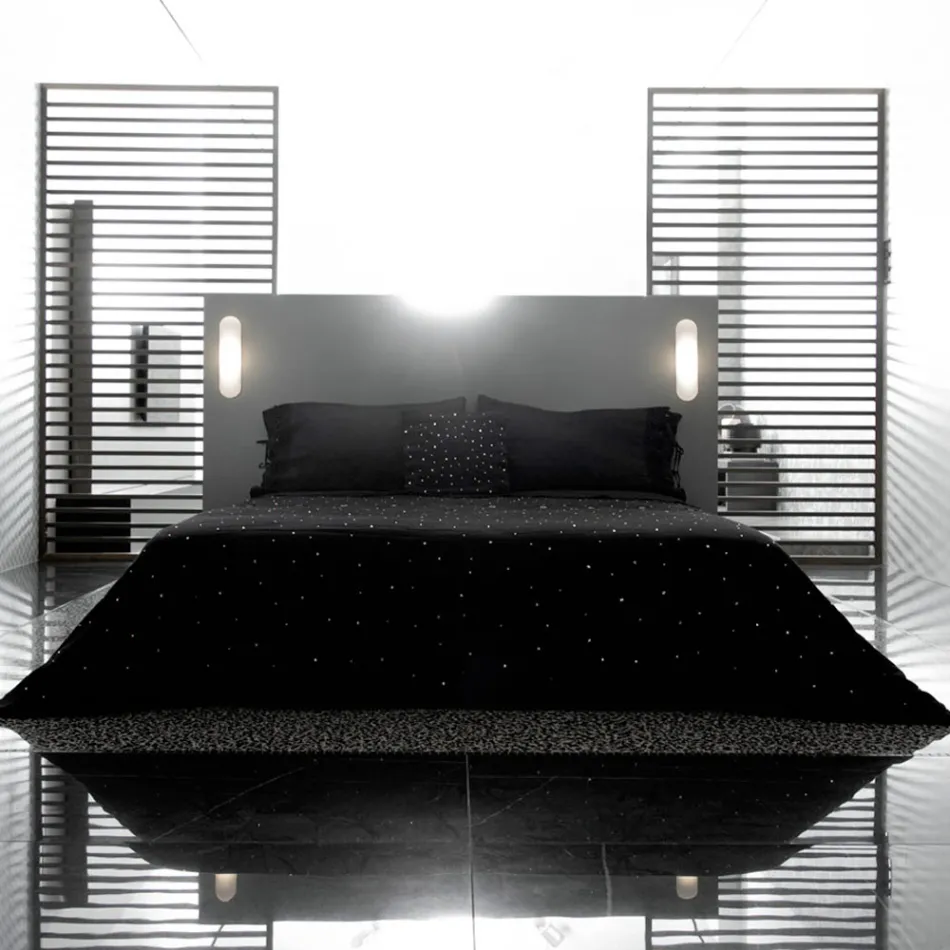 Povlečení na polštář s krajkou Poema a máslem nebo černými tkaničkami Made in Italy - Masone Viadurini