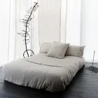 Čtvercový povlak na polštář z křídového povlečení nebo retro dekorace s kulovou výšivkou a rámem – loket Viadurini