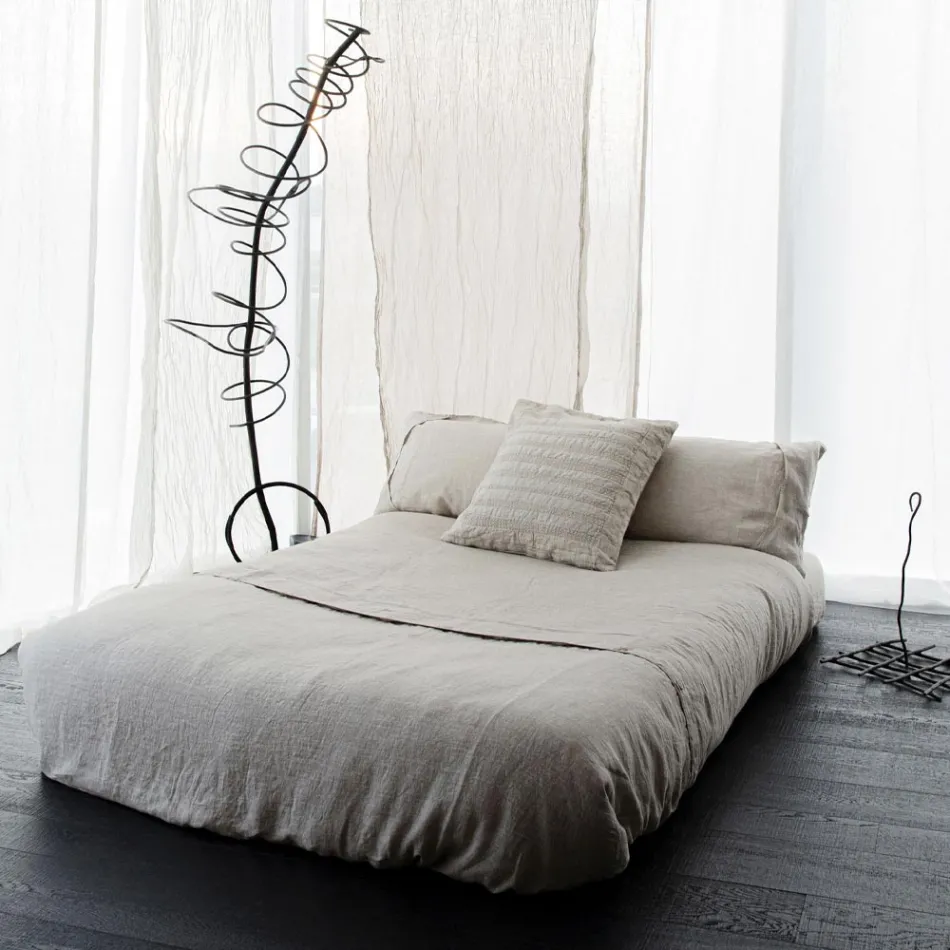 Čtvercový povlak na polštář z křídového povlečení nebo retro dekorace s kulovou výšivkou a rámem – loket Viadurini