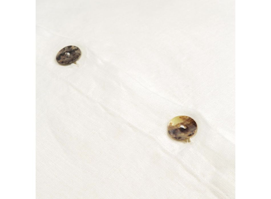 Čtvercový povlak na polštář ze silného barevného prádla s knoflíky Agoya - Středomoří Viadurini
