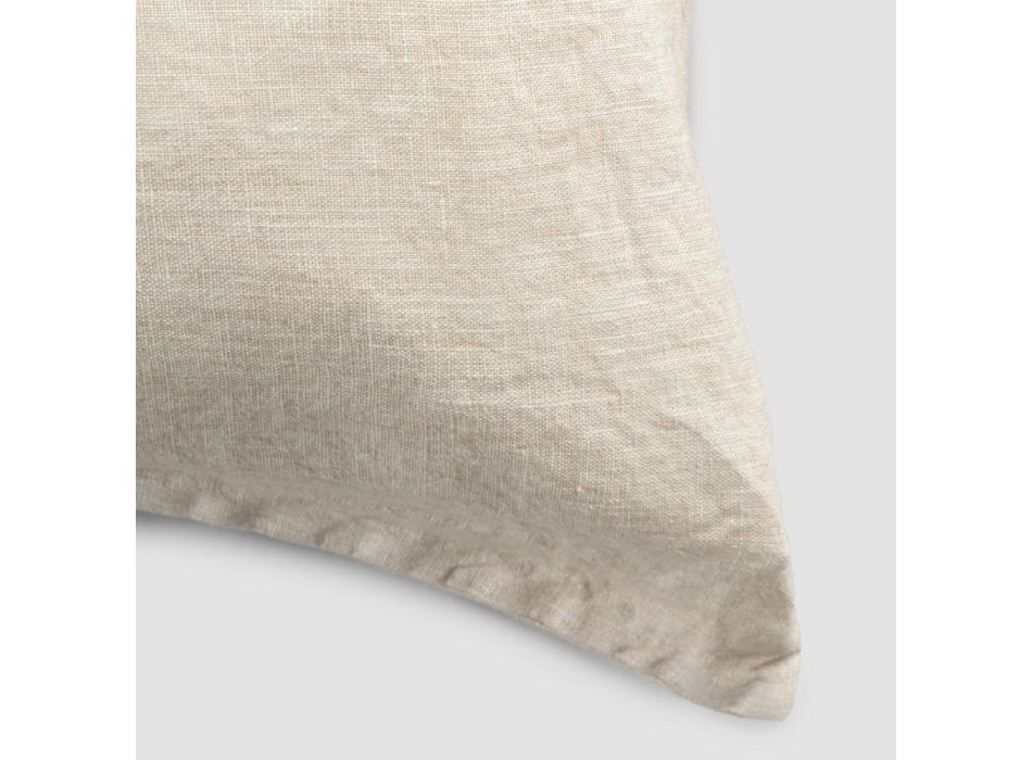 Čtvercový povlak na polštář ze silného barevného prádla s knoflíky Agoya - Středomoří Viadurini