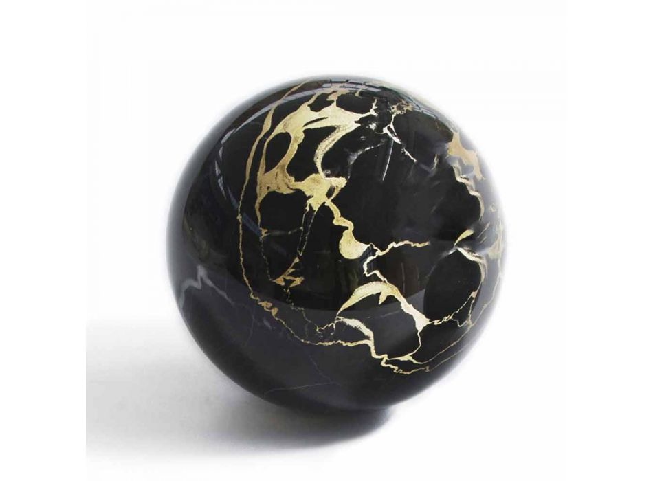 Těžítko Sphere v leštěném černém mramoru Portoro, moderní design, 2 velikosti - Sphere Viadurini