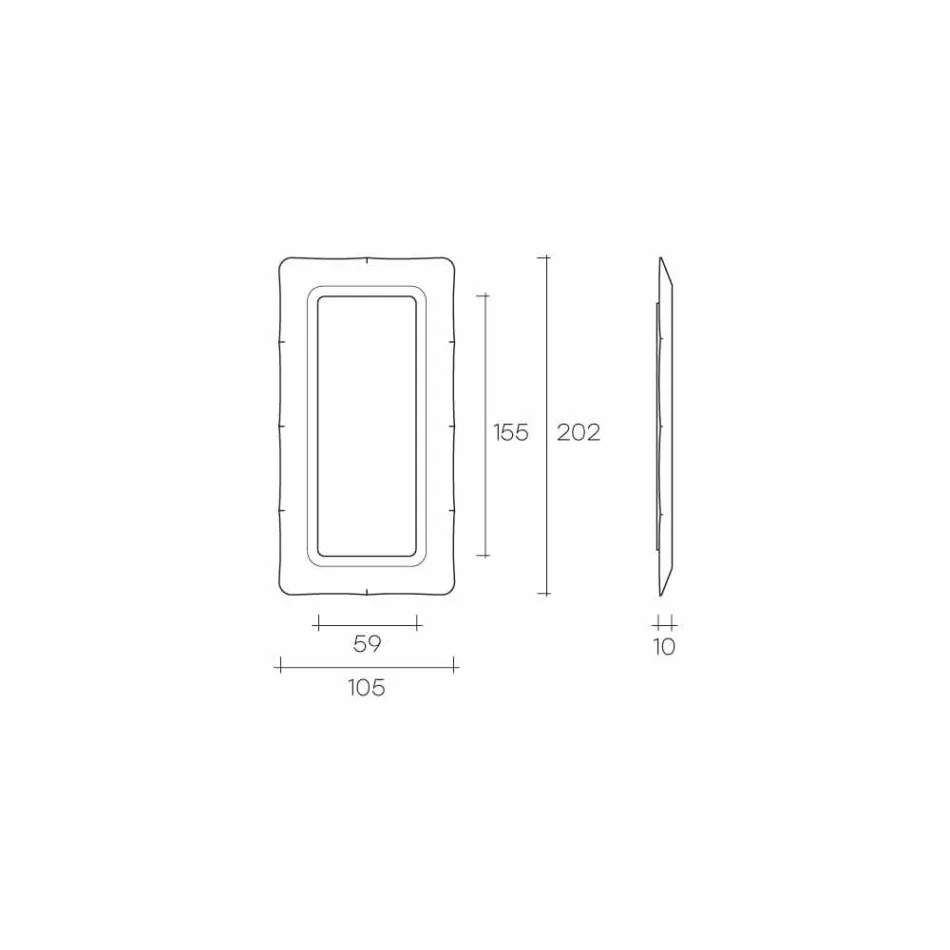 Fiam Italia Dorian podlahové / nástěnné zrcadlo 202x105cm vyrobené v Itálii Viadurini