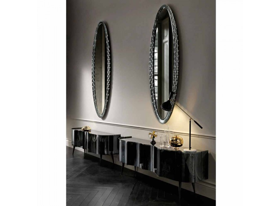 Eliptické nástěnné zrcadlo Fiam Veblèn Pasha vyrobené v Itálii Viadurini