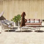 Květináč s hliníkovou strukturou a béžovým výpletem - Emma od Varaschin Viadurini