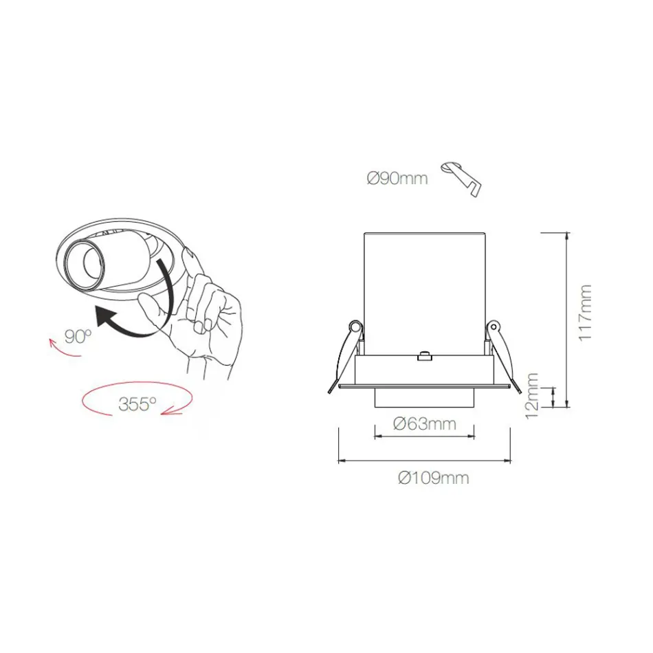 Fotoprojektor Vnitřní nastavitelné LED stropní svítidlo z hliníku - Etruscan Viadurini