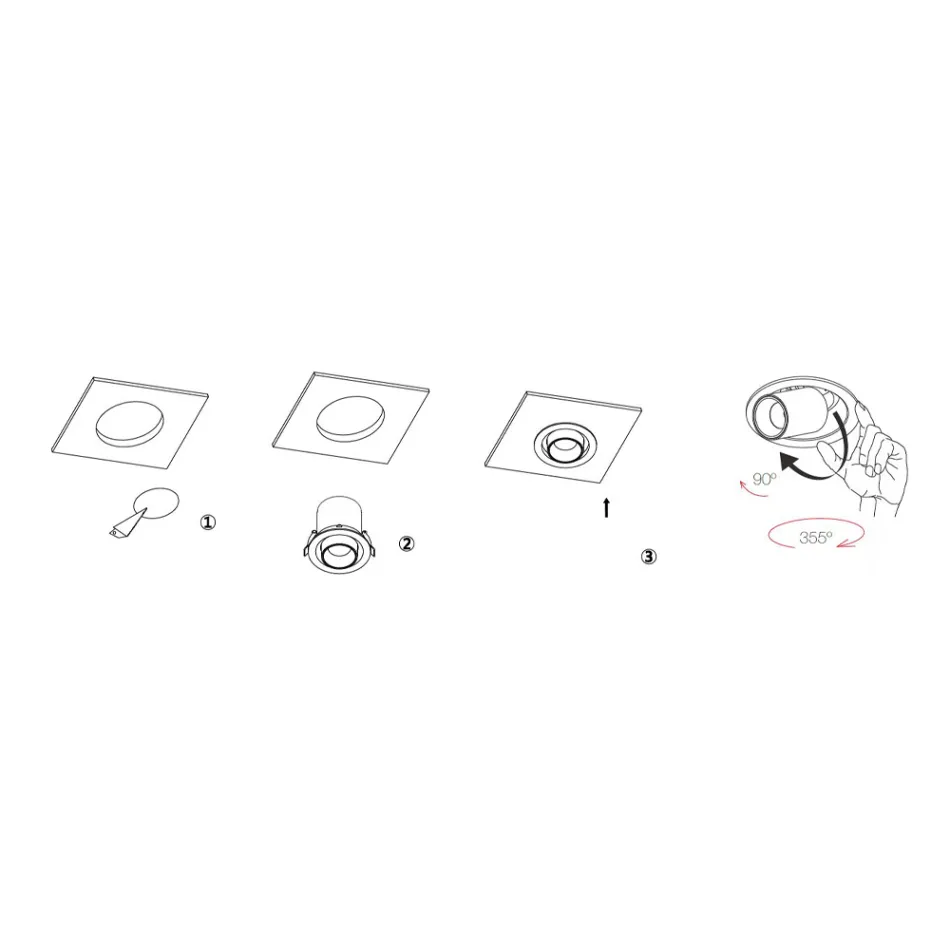 Fotoprojektor Nastavitelné stropní LED světlo v hliníku 4 kusy - Etruscan Viadurini