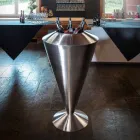 Moderní podlahový frappeuse v ocelovém saténovém provedení Made in Italy - Astana Viadurini