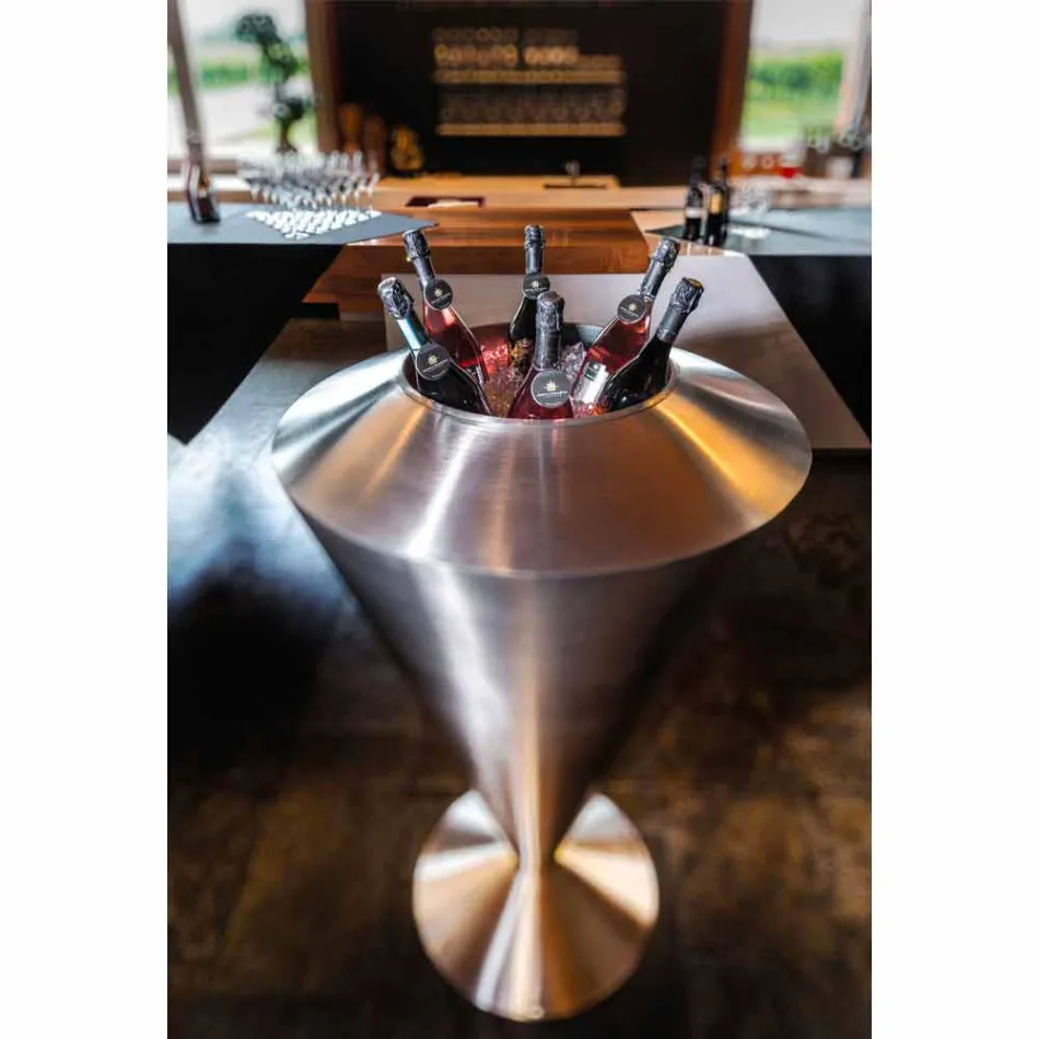 Moderní podlahový frappeuse v ocelovém saténovém provedení Made in Italy - Astana Viadurini