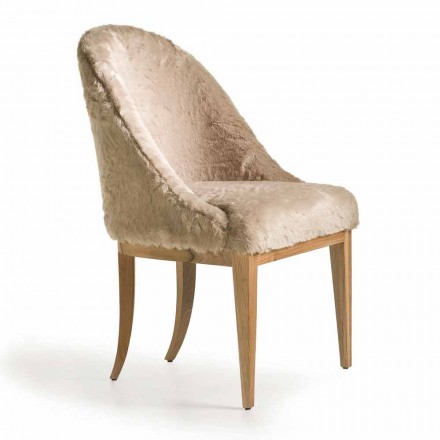 Fratelli Boffi Albertine moderní polstrované židle v umělé kožešiny Viadurini