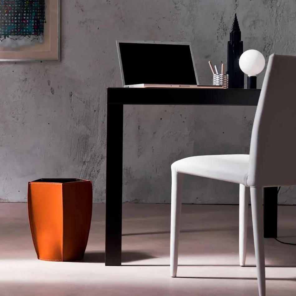 Designový odpadový kufr z regenerované kůže Poligiono vyrobený v Itálii Viadurini