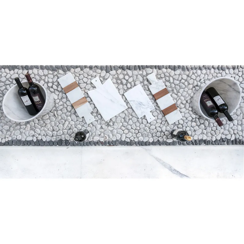 Víno nebo šampaňské Glacette v bílém mramoru Carrara Vyrobeno v Itálii - Ciotti Viadurini